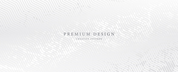 Premium background design with diagonal silver line pattern. Vector horizontal template for digital lux business banner, formal invitation, luxury voucher, prestigious gift certificate