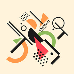Poster - composition with geometric shapes. abstract background for design. trendy stylish graphics