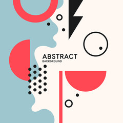 Poster - Composition with geometric shapes. Abstract background for design. Trendy stylish graphics