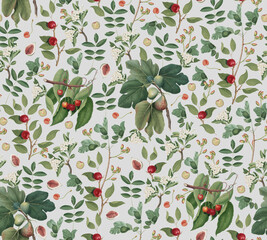  Botanical Elegant Floral Pattern / Beautiful Classic Style Nature Pattern
