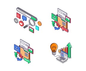 Aufkleber - Set of icons for seo marketing analysis