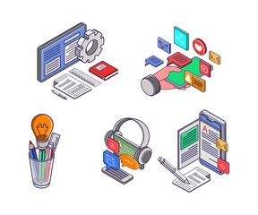 Poster - Set of icons for education technology business and smartphone apps