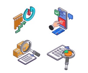 Poster - Set of icons for e commerce shopping technology business