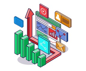 Aufkleber - Arrow data analysis with business monitor