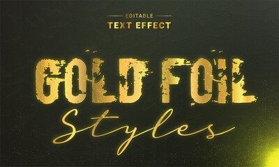 Wall Mural - Editable Golden Foil Text Effects Generator.