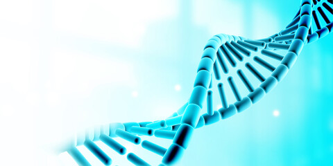 Sticker - DNA strand scientific  background. 3d illustration.