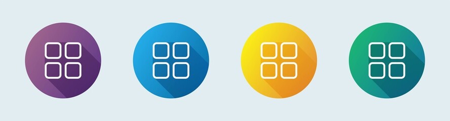 Poster - Main menu outline icon in flat design style. Application list icon collection.