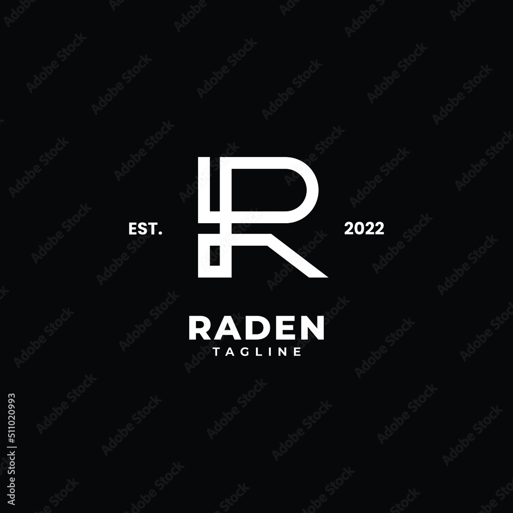 First Name Logo R Initials monogram logo with letter R Stock Vector | Adobe Stock