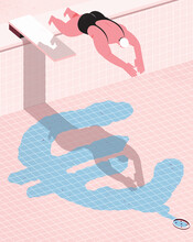 Illustration Of A Person Jumping Into Pool