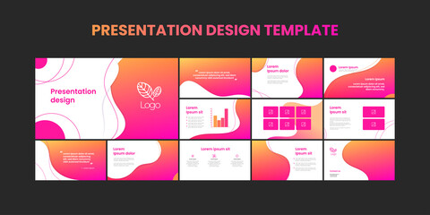 Wall Mural - set of modern powerpoint presentation templates. presentation design, portfolio vector templates wit
