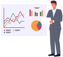 Poster - analytics information and development statistics. web analysis measure, product testing technology. 