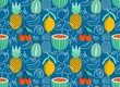 seamless pattern with Cute summer fruit background.