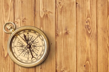 Wall Mural - Compass. Traditional navigation device indicating the cardinal points (north, south, east, and west).