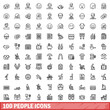© ylivdesign - 100 people icons set. Outline illustration of 100 people icons vector set isolated on white background