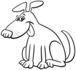 cartoon funny dog animal character coloring book page
