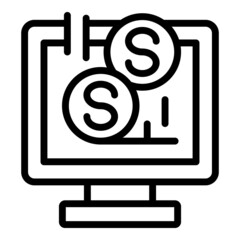 Poster - Monetize icon outline vector. Data profit. Database conversion