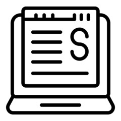 Poster - Pc monetize icon outline vector. Money video. Data blog