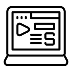 Poster - Laptop monetize icon outline vector. Profit data. Driven digital