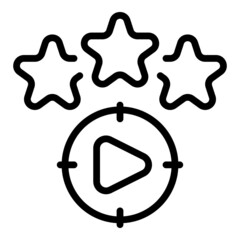 Poster - Video monetize raiting icon outline vector. Money profit. Funnel data