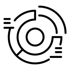 Poster - Pie chart monetize icon outline vector. Funnel data. Digital lead