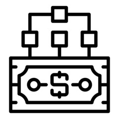 Sticker - Cash monetize icon outline vector. Lead digital. Database business