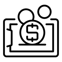 Poster - Tablet online monetize icon outline vector. Data profit. Database app
