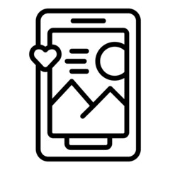 Poster - Smartphone app icon outline vector. Data profit. Content demand