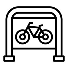 Wall Mural - Park bicycle area place icon outline vector. Parking lot. Stand route