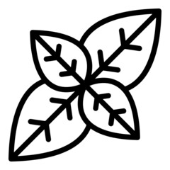 Sticker - Top view oregano icon outline vector. Herb plant. Food salad