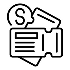 Poster - Cinema ticket icon outline vector. Movie show. Festival place