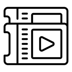 Wall Mural - Video cinema ticket icon outline vector. Film event. Festival place