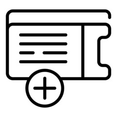 Poster - Buy online ticket icon outline vector. Film show. Festival place