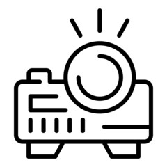 Poster - Movie projector icon outline vector. Cinema ticket. Event show
