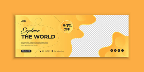 Wall Mural - Travel or world explore web banner and social media template