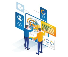 Aufkleber - Team analyze data and discussion