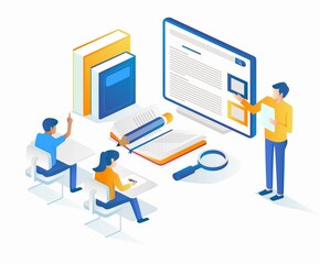 Poster - Teachers and students learn in class
