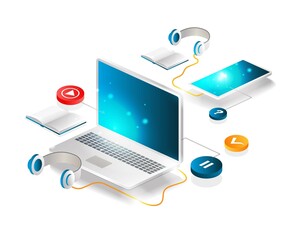 Poster - Smartphone and connected computer for online learning
