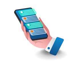 Poster - Smartphone in hand with app