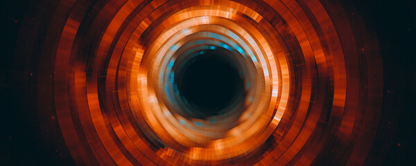 Red abstract circular swirling line background