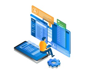 Aufkleber - Man is using a lot of smartphone apps