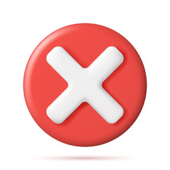 Poster - 3D Wrong Button in Circle Shape.