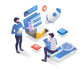 Poster - A student is studying with the teacher on a laptop