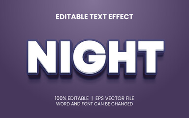 Wall Mural - night 3d editable text effect template