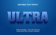 realistic blue ultra editable text effect