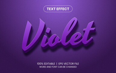 Wall Mural - realistic violet editable text effect