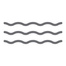 Eps10 Grey Vector Waves Line Art Icon Or Logo In Simple Flat Trendy Modern Style Isolated On White Background