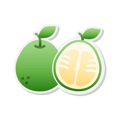 Poster - Pomelo fruit sticker icon, Vector, Illustration.