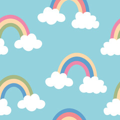 Poster - Cute, colorful rainbow pattern, vector background