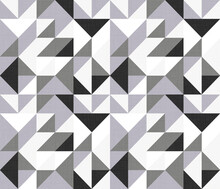 Seamless Modern Geometric Polygonal Pattern. Gray, Black Triangles, Shapes On A White Background.