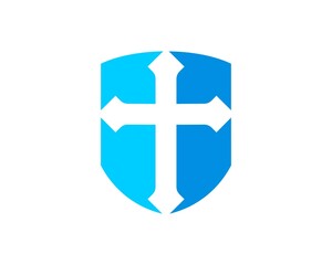 Poster - Simple shield with religion cross inside